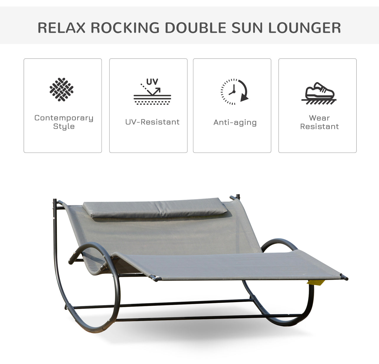 Double Hammock Chair Sun Lounger