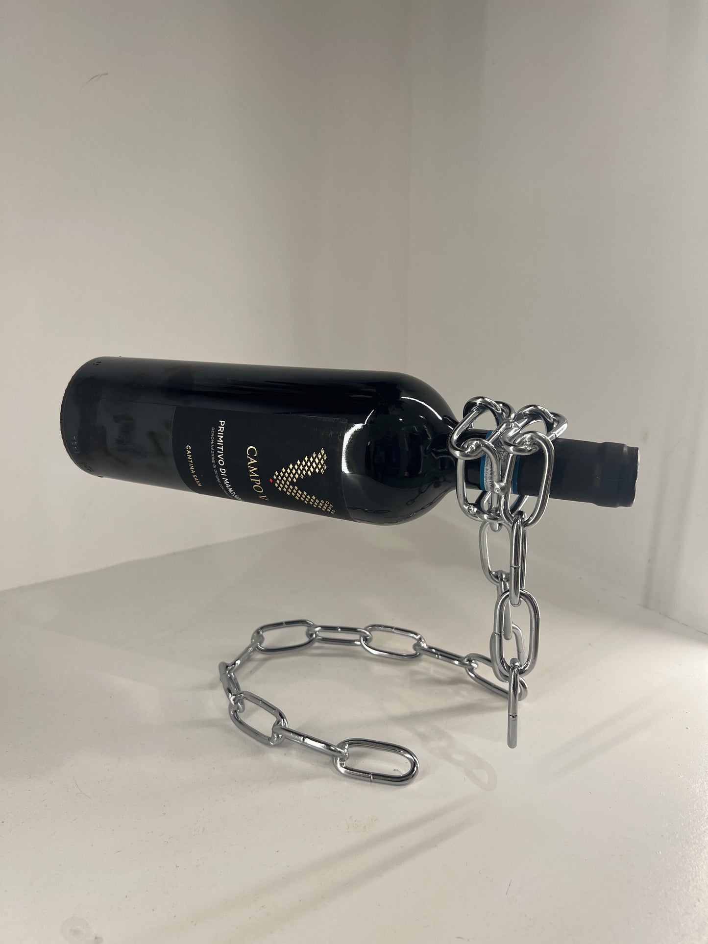 Silver Chain Floating Wine Bottle Holder