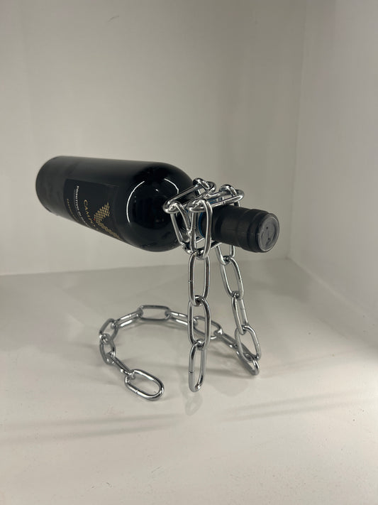 Silver Chain Floating Wine Bottle Holder