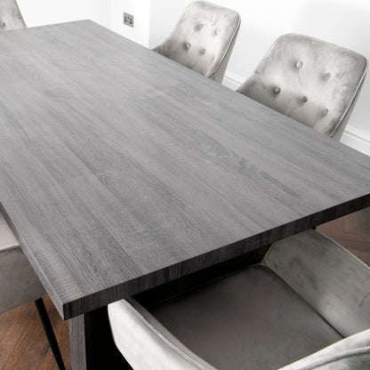 Dining Table with 4 Chairs (Grey Oak)