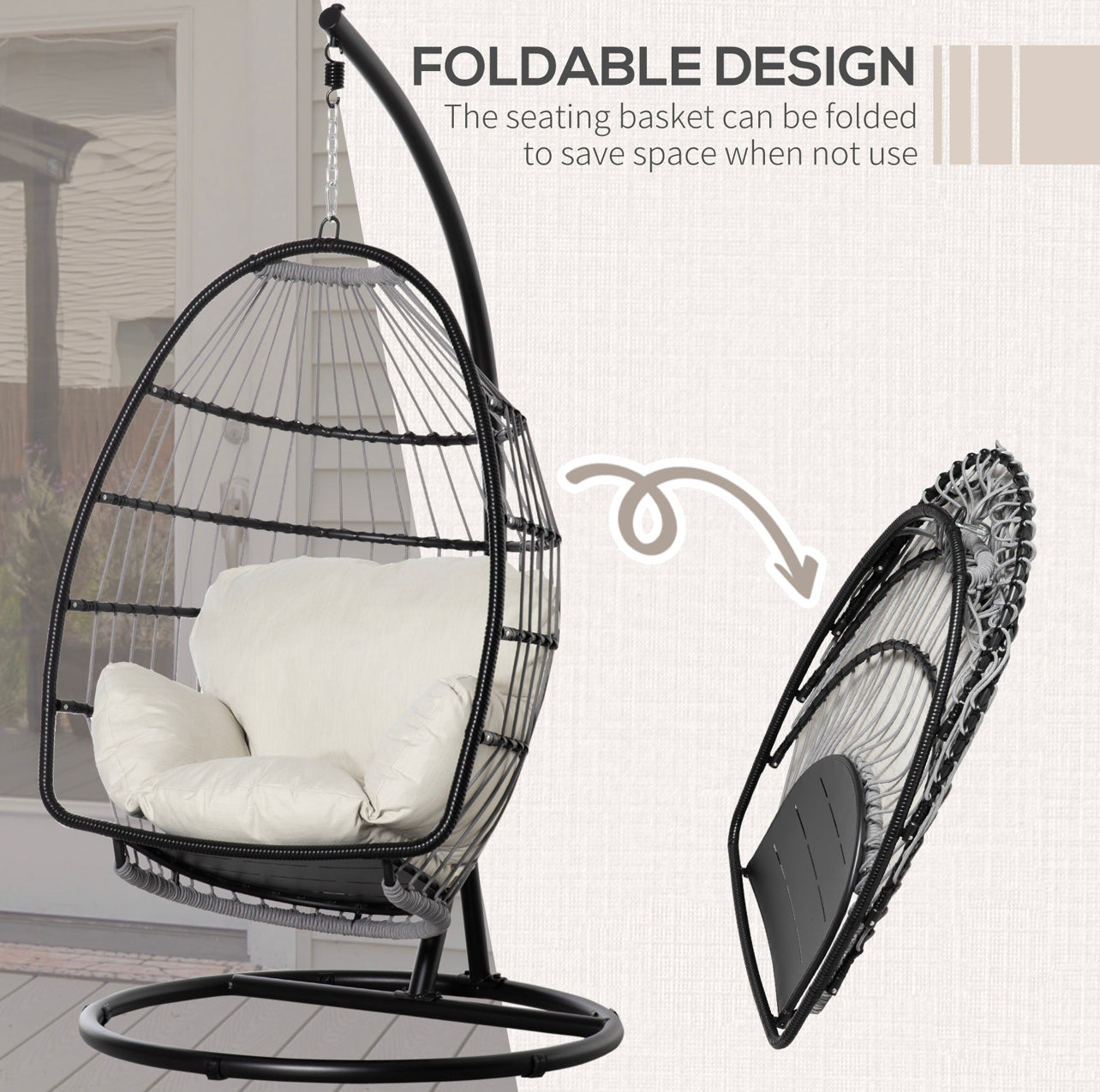 Hanging egg chair