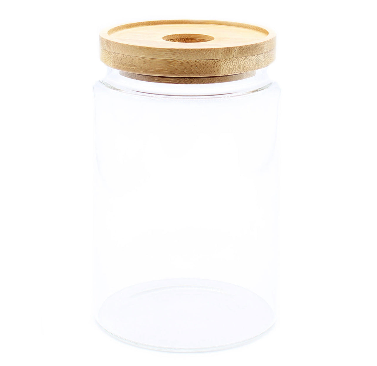 Cottage Bamboo Glass Jar - 15cm