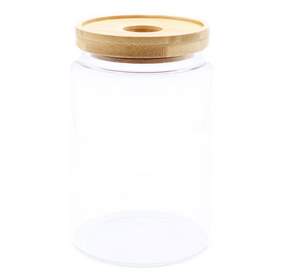 Cottage Bamboo Glass Jar - 15cm