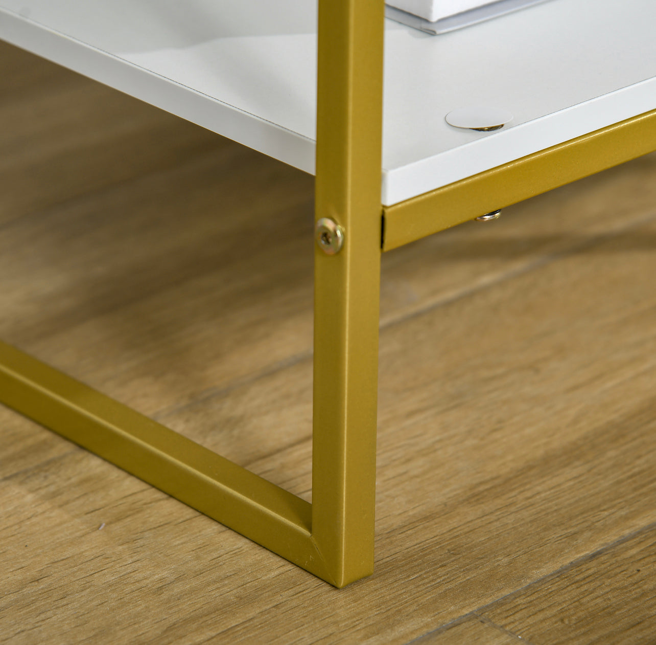 White & Gold Bed side table