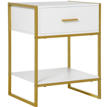 White & Gold Bed side table