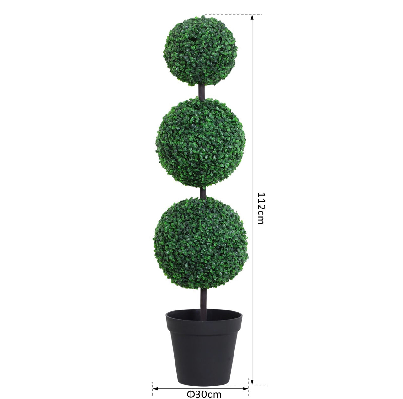 Set of 2 Artificial Boxwood Ball Topiary Trees