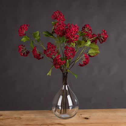 Stem Of Artificial Faux Red Autumnal Viburnum